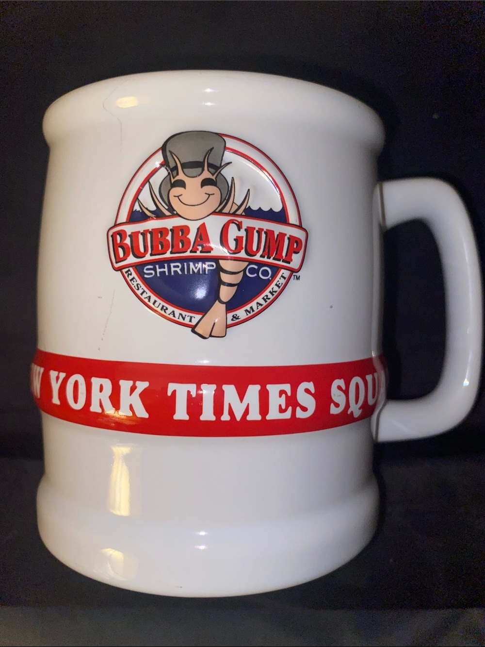 Bubba Gump Shrimp Co. White 4” Tall Ceramic Mug with Red Accent